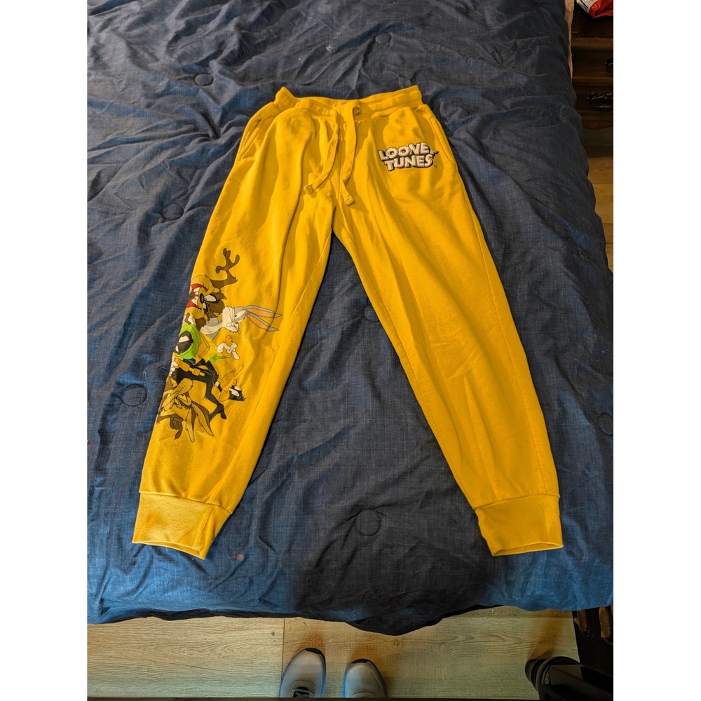 Looney Tunes Character Graphic Sweatpants Gold Yellow LJ42228LB Womens Small